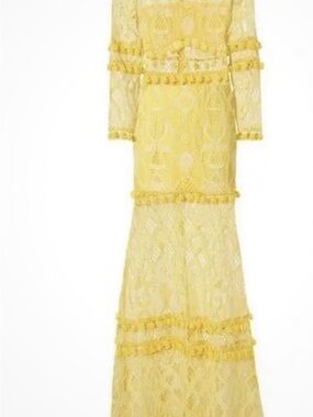 Alexis Yellow Lace Long Sleeve Maxi Dress